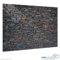 Tableau Ambiance Muret de pierre 90x120 cm